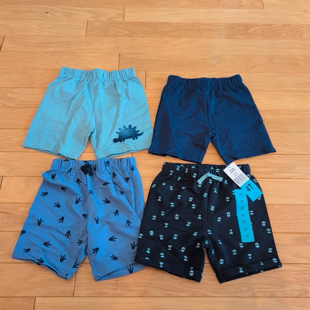 4 Kids Dinosaur Print Shorts - Blue and Black 4t